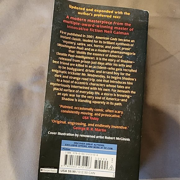 Neil Gaiman "American Gods" Paperback - Picture 6 of 7